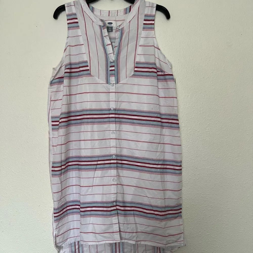 Old Navy Womens striped Botton down Tank dress size L